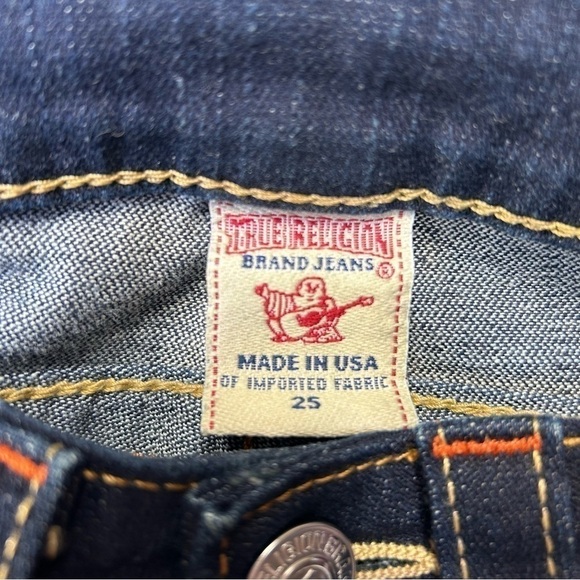 True Religion Jeans Womens 25 Boot Cut Dark Wash Made in USA Basic Rodeo Party - Picture 2 of 4
